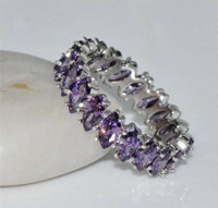 LowPrice!NaturalMarquiseGenuineNaturalAmethystCrystalS.6Ring