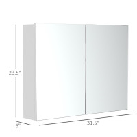 Bathroom Mirror Cabinet, Wall-Mounted Storage Organizer with Dou