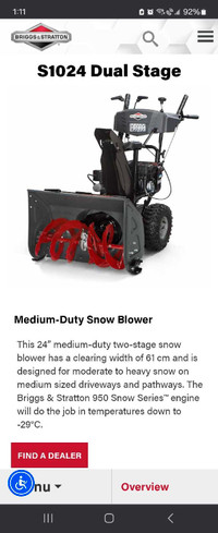 Almost new 2 stage snow blower