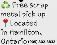 Free Scrap Metal Pickup. (905) 802 3832