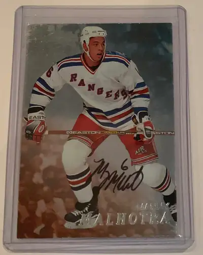 NHL Manny Malhotra 1999 Be A Player Autograph Card: NY Rangers, View more
