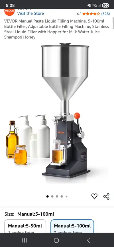 VEVOR Manual Paste Liquid Filling Machine,, View more