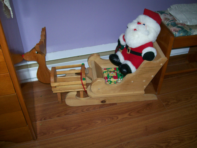 Santa On a Real Wooden Sled CHRISTMAS in Arts & Collectibles in St. John's - Image 2