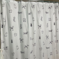Rideau de douche neuf avec motifs petit chien