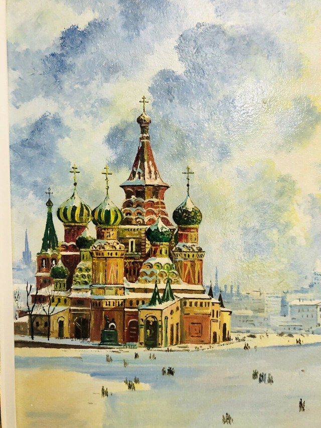 Oil Painting - famous Red Square in Moscow in Arts & Collectibles in Oshawa / Durham Region - Image 2