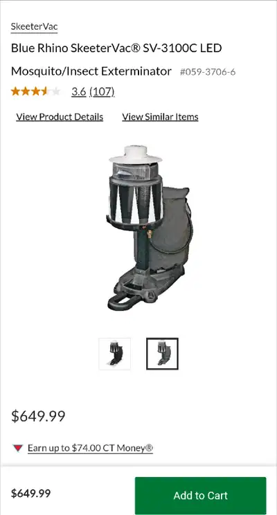 SkeeterVac SV3100 The SkeeterVac SV3100 is a cordless unit that creates its own power to energize th...