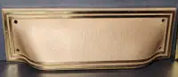 NOS Antique Art Deco Brass  Door Letter Box Set