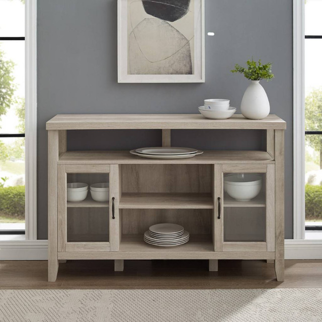 52" Rustic Wood TV Stand - White Oak in Bookcases & Shelving Units in Mississauga / Peel Region - Image 3