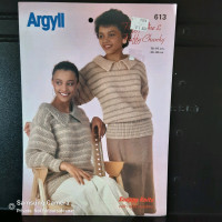 Argyll Wool 613 knit your own guide, Striped Sweater w/ Collar