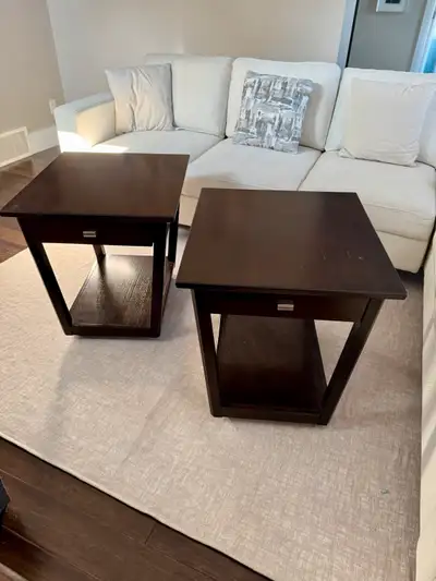 La-Z-Boy Espresso End Tables – Storage Drawer + Shelf, View more