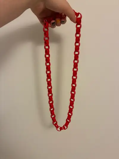 chunky red chain necklace, View more