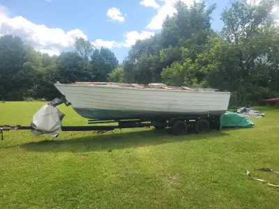 Partially restored antique Chris Craft boat. Unfortunately, my uncle passed away before he was able...