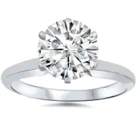 IGI 2 Ct Round Lab Grown Diamond ring for women , H-VVS2