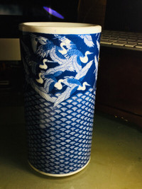 Japan Blue&white Porcelain Brush Pot Pencil Vase