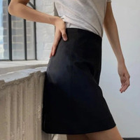 Babaton Modern Mini Skirt / Size 4 / Black / Vegan Suede
