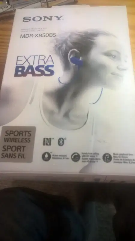 Sony MDR-XB50BS Blue EXTRA BASS Sports Bluetooth InEar Headphone in Headphones in Bedford - Image 2