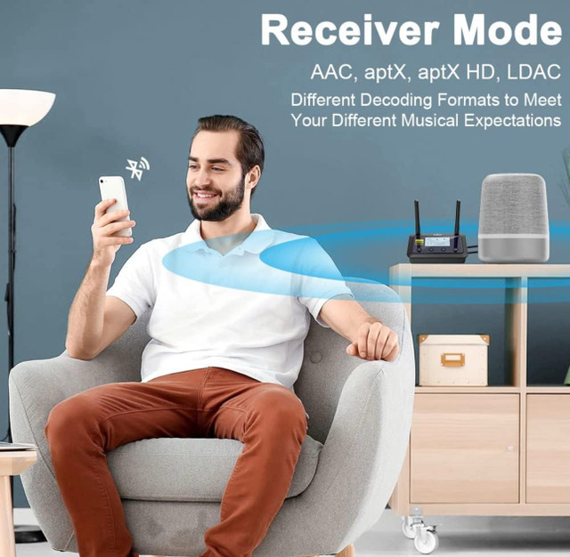 1Mii B03Pro+ Bluetooth Transmitter Receiver in Stereo Systems & Home Theatre in City of Toronto - Image 3