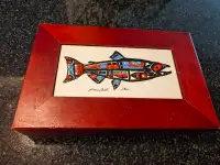 Roxana Leask Art Box Pacific Northwest Native American Salmon