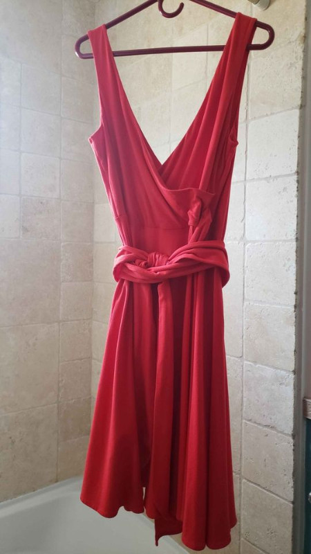Moda International Red Wrap Dress in Women's - Dresses & Skirts in Vernon