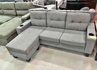 Ultimate Comfort: Reversible Fabric Sectional + Free Shipping, View more