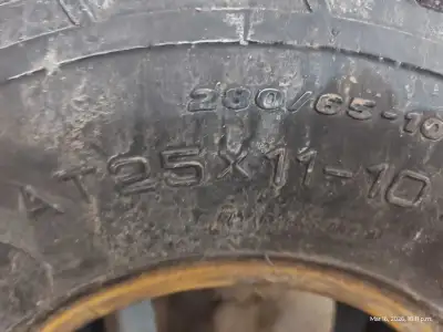 Swamp fox tires, no leaks , no weather cracks, tread about 40%. Set of 2.