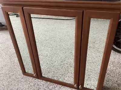 Brown Wooden Bathroom Cabinet with Mirror, View more