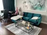 Emerald velvet couch