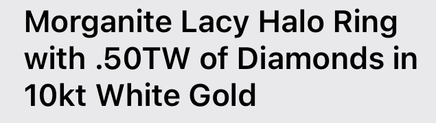 Morganite Lacy Halo Ring with .50TW of Diamonds in 10kt W Gold dans Bijoux et montres  à Hamilton - Image 2
