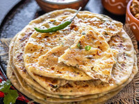 Homemade paranthas and roti