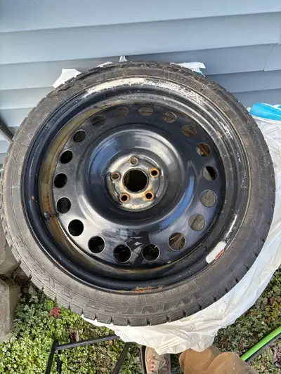 Winter tires on steel rims. 225/40r18