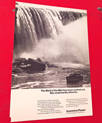 1973 CUMMINS MARINE DIESEL POWER AD WITH MAID OF THE MIST BOAT