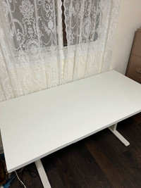 Fully assembled white standing desk