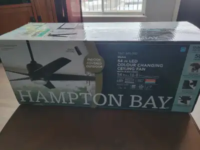 Up for sale is a Brand New Hampton Bay Mena 54in LED Colour Changing Ceiling Fan. I bought this last...