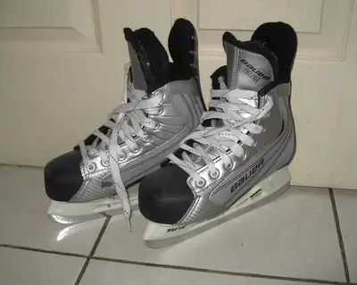 Hockey Skates size 4 / Elbow Pads Shin Guard Sticks Helmets, View more