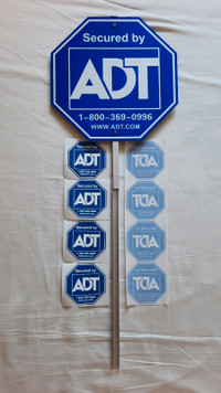 Metal ADT security sign solution w/free A/V wifi c