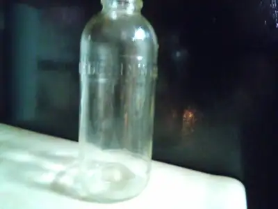 Vintage, antique, College Inn. Clear glass botle, View more