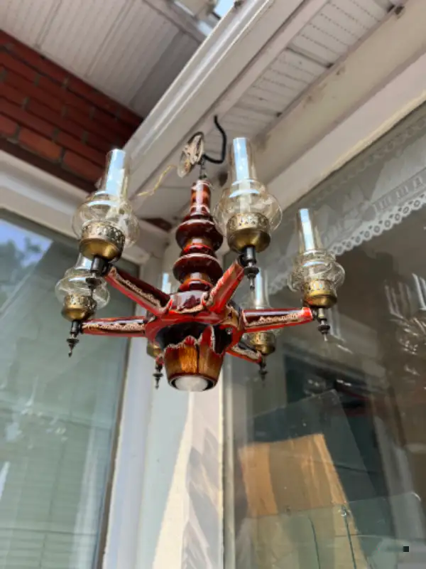 Chandelier vintage en céramique Chalvignac RARE in Indoor Lighting & Fans in City of Montréal - Image 4
