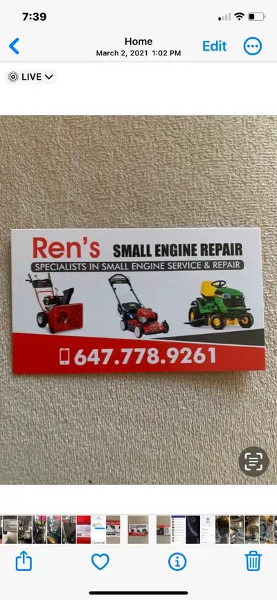 I come to you in your home or on your job site and fix your Lawn tractor / riding mower on the spot...