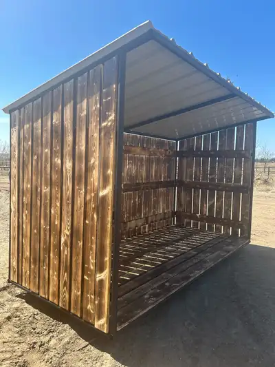 Fire wood shed for sale, build out of 2 inch pipe, including metal skid underneath spacing between t...