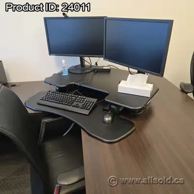 Black Height Adjustable Sit/Stand 36" Cube Corner Varidesk, View more