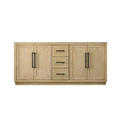 72” Double Bathroom Vanity Sink Cabinet Marble Top - Brand New, View more