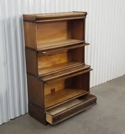 GW Barrister bookcase oak 3 tier 5 part 1 drawer deep base tier, View more
