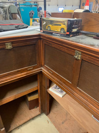 Antique Display cabinet hardwood and glass