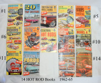 Vintage 14 Hot-Rod Magazines, 1962-65, rods, pictures, how-to