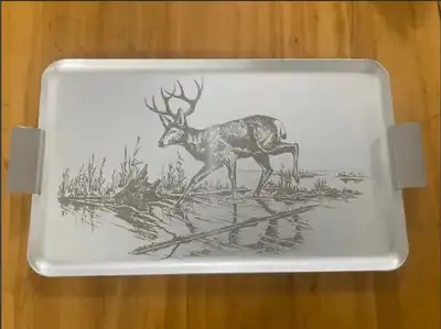 Serving Tray-Silver w/Buck, View more