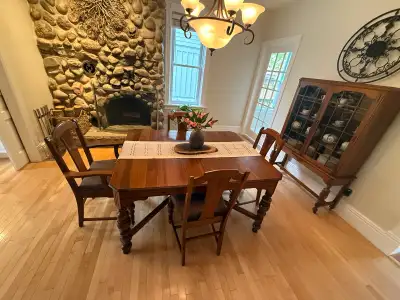 Traditional Wood Dining Table Set, View more