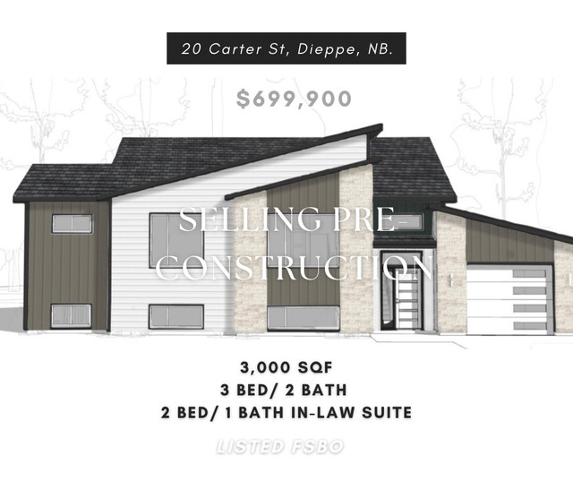 NEW HOME WITH IN-LAW SUITE  in Houses for Sale in Moncton