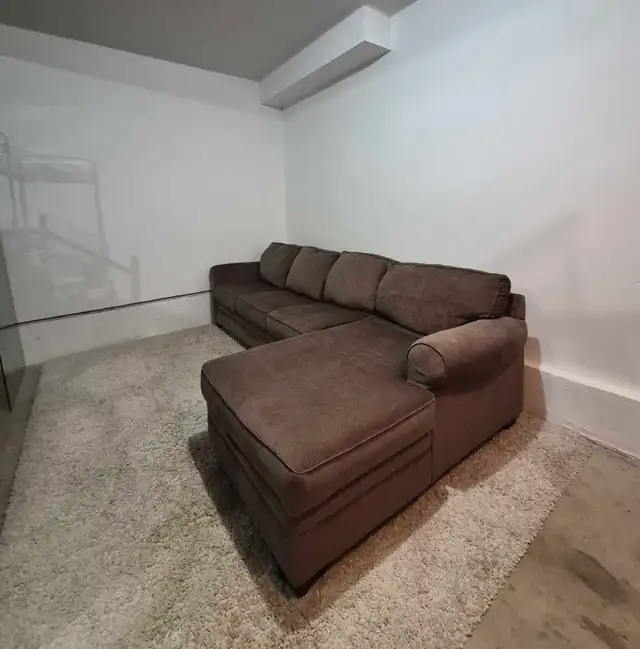 FREE DELIVERY Brown 4 Seater Sectional / L Shape Sofa / Couch in Couches & Futons in Vancouver - Image 5