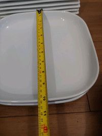 Two large& deep IKEA serving plates,matching white square dishes