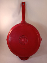 Vintage 11 inch La Campagne Enamel Cast Iron Skillet Frying Pan
